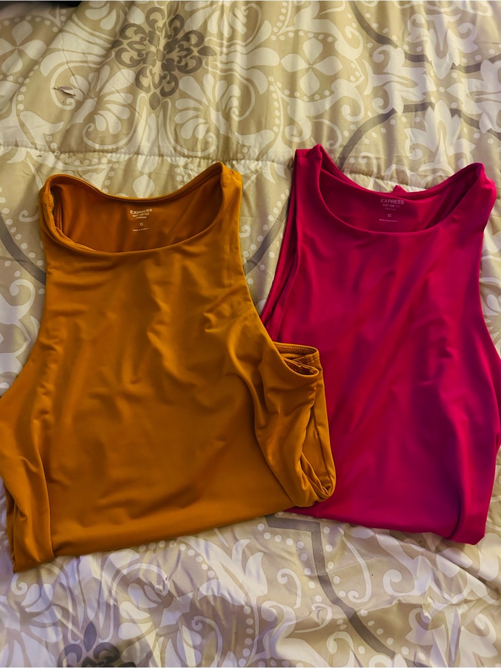 Express Women's Sleeveless bodysuits Mustard and Fuchsia
